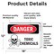 Signmission Toxic Chemicals Danger Sign, Vinyl Decal, 18in W x 12in L, 2PK OS-2PACK-DS-D-1218-L-1591 - alternate 2
